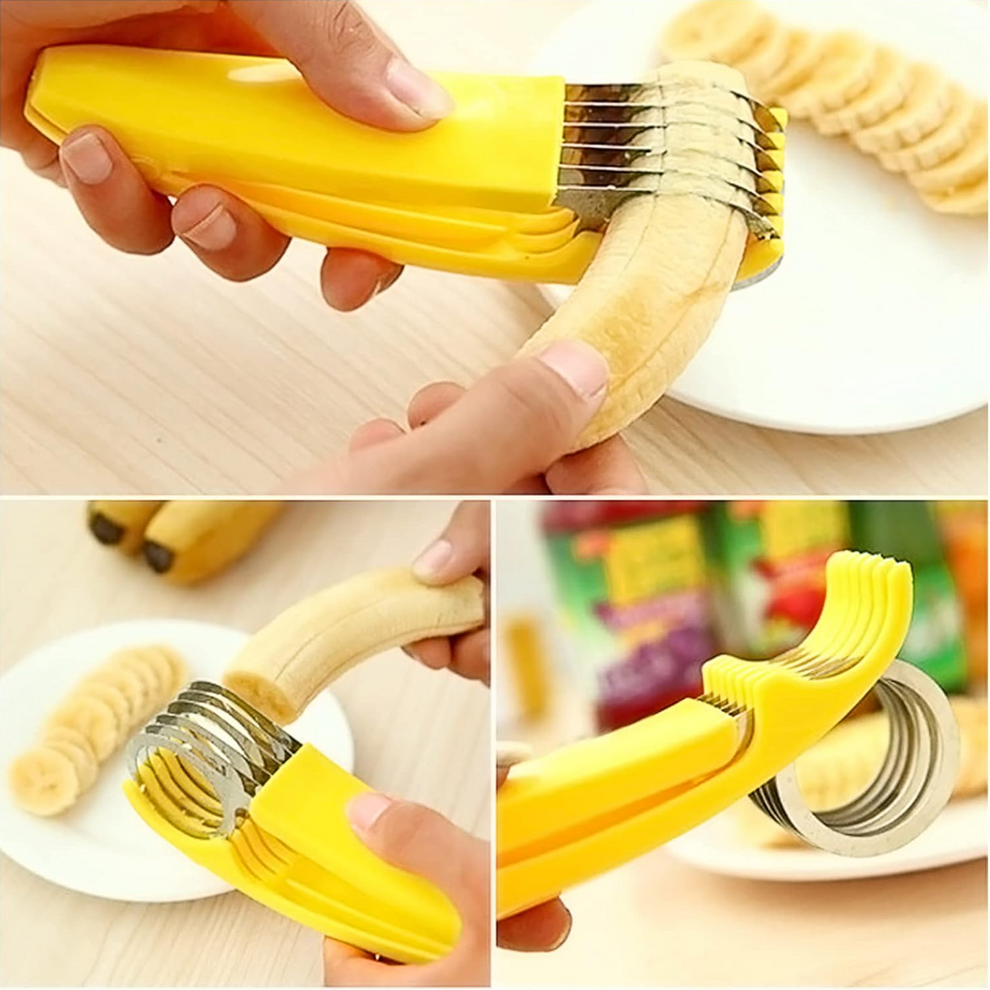 Banana Slicer Fruit and Vegetable Salad Peeler Cutter Kitchen Tools For Banana,Strawberry,Grapes