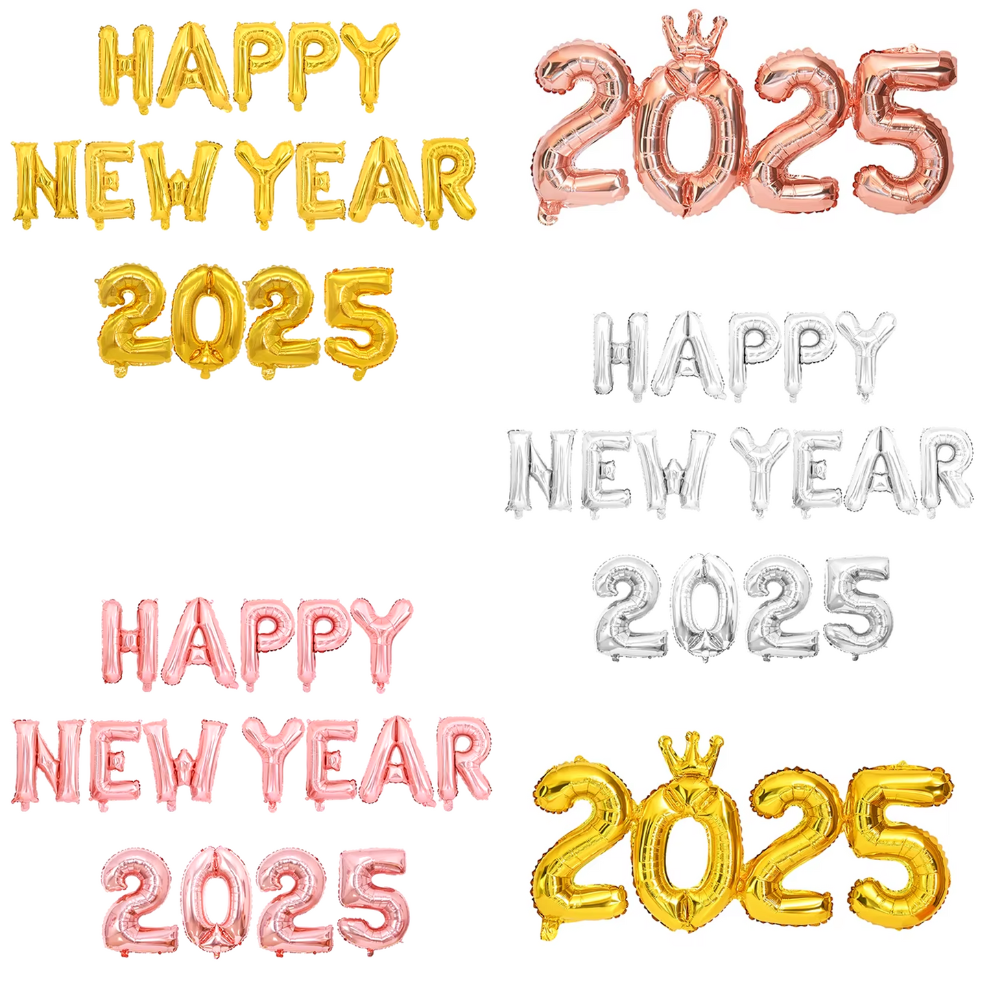 Foil Happy New Year Balloons for New Year Eve Party Supplies 2025, Christmas, Graduations, Birthday