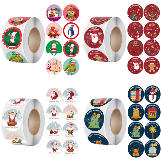 Merry Christmas Thank You Stickers Round Label Envelope Seal Stickers for Cards, Gift Boxes