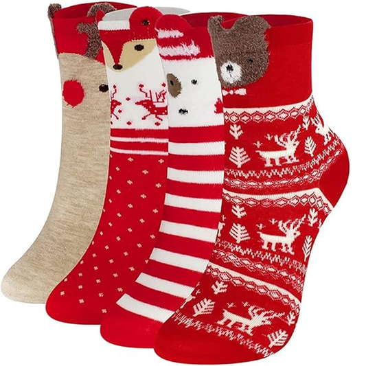 Chirstmas Ankle Socks Stocking Stuffers Cute Cartoon Novelty Winter Socks for Xmas Gift