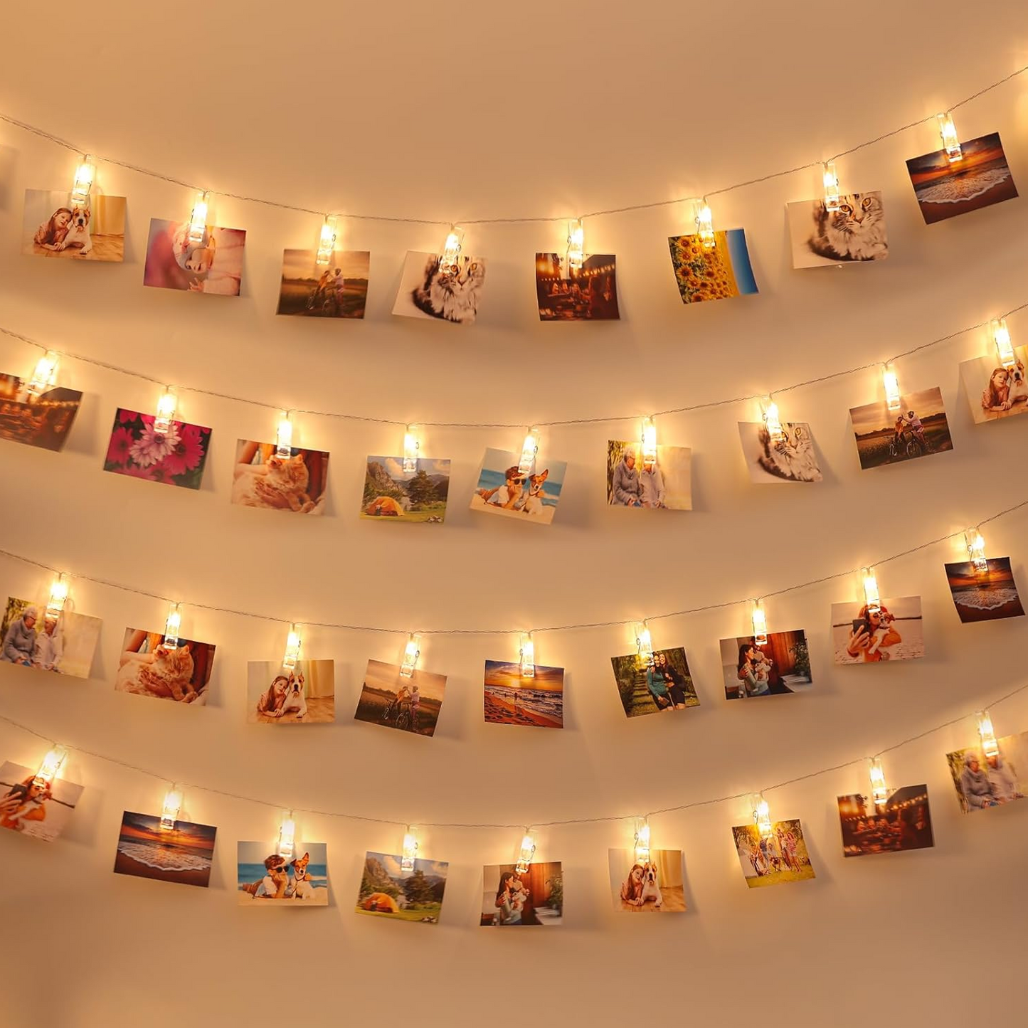 Photo Clip String Lights LED Battery Operated Fairy Copper String Lights with Clips  for Pictures Bedroom