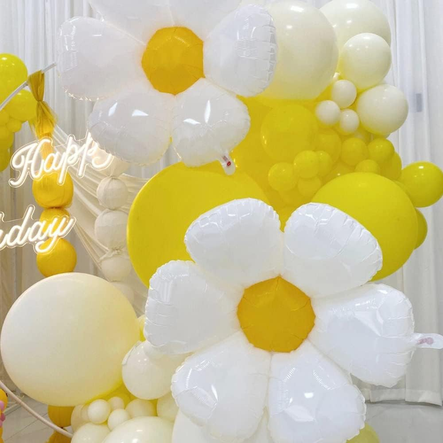 Daisy Flower Foil Balloons for One or Two Groovy Party Decorations Girls Daisy Themed Birthday