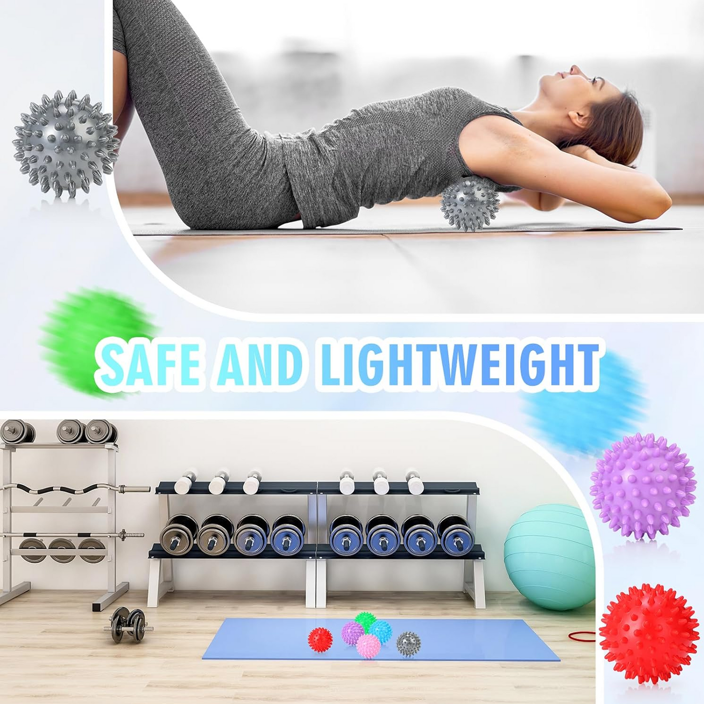 Spiky Massage Balls, Plantar Fasciitis Relief Ball  for Muscle Recovery Myofascial Release Pain Relief