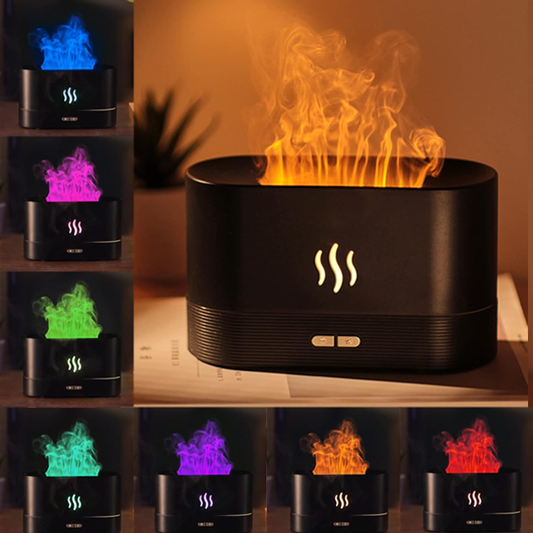 Colorful Flame Air Aroma Diffuser Humidifier 7 Flame Colors Oil Diffuser for Home, Office, Yoga