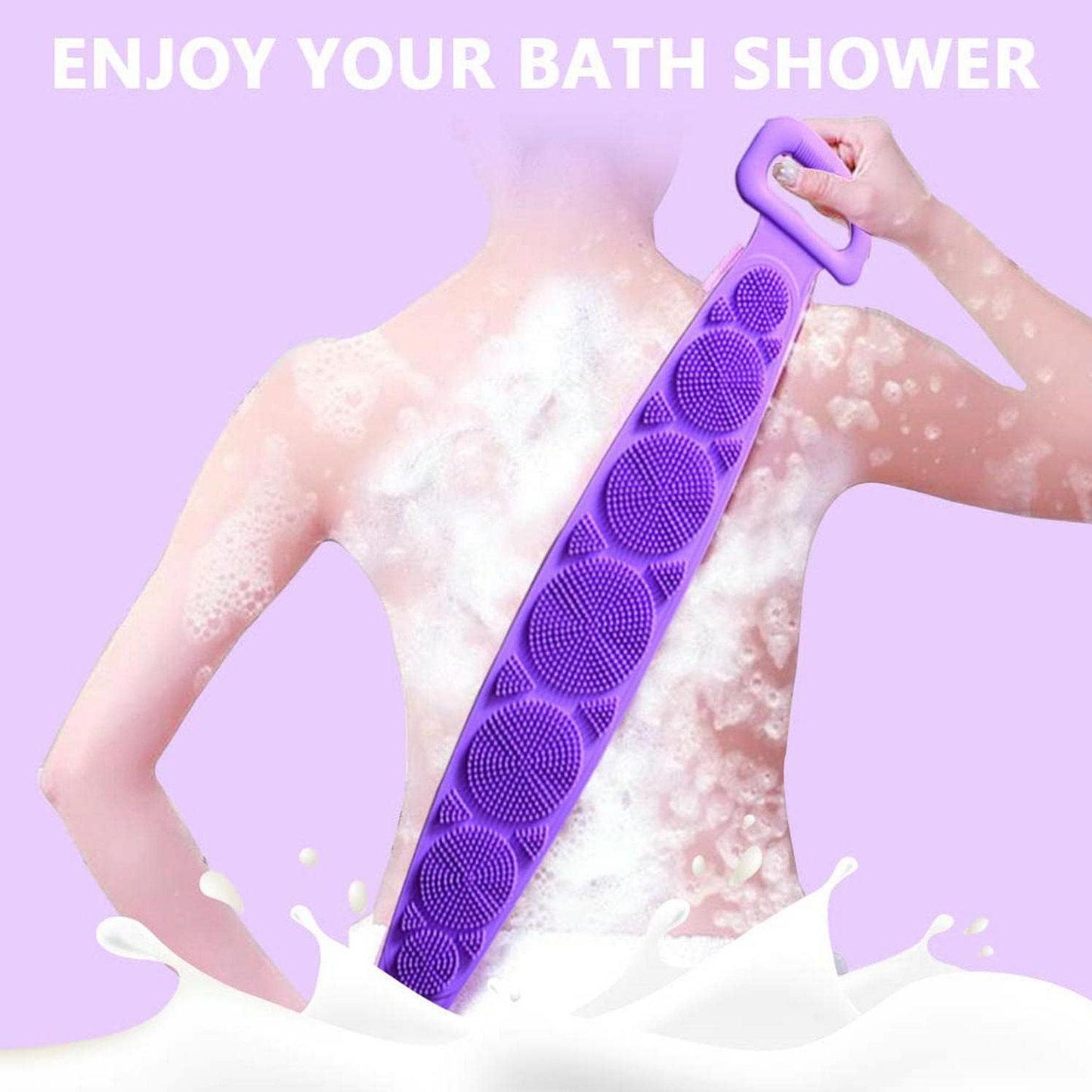 Body Silicone Brush Scrub Body Exfoliating Sponge Brush Bathroom Shower Back Brush Bath Scrub Clean Tool Stain Removal Bath Belt