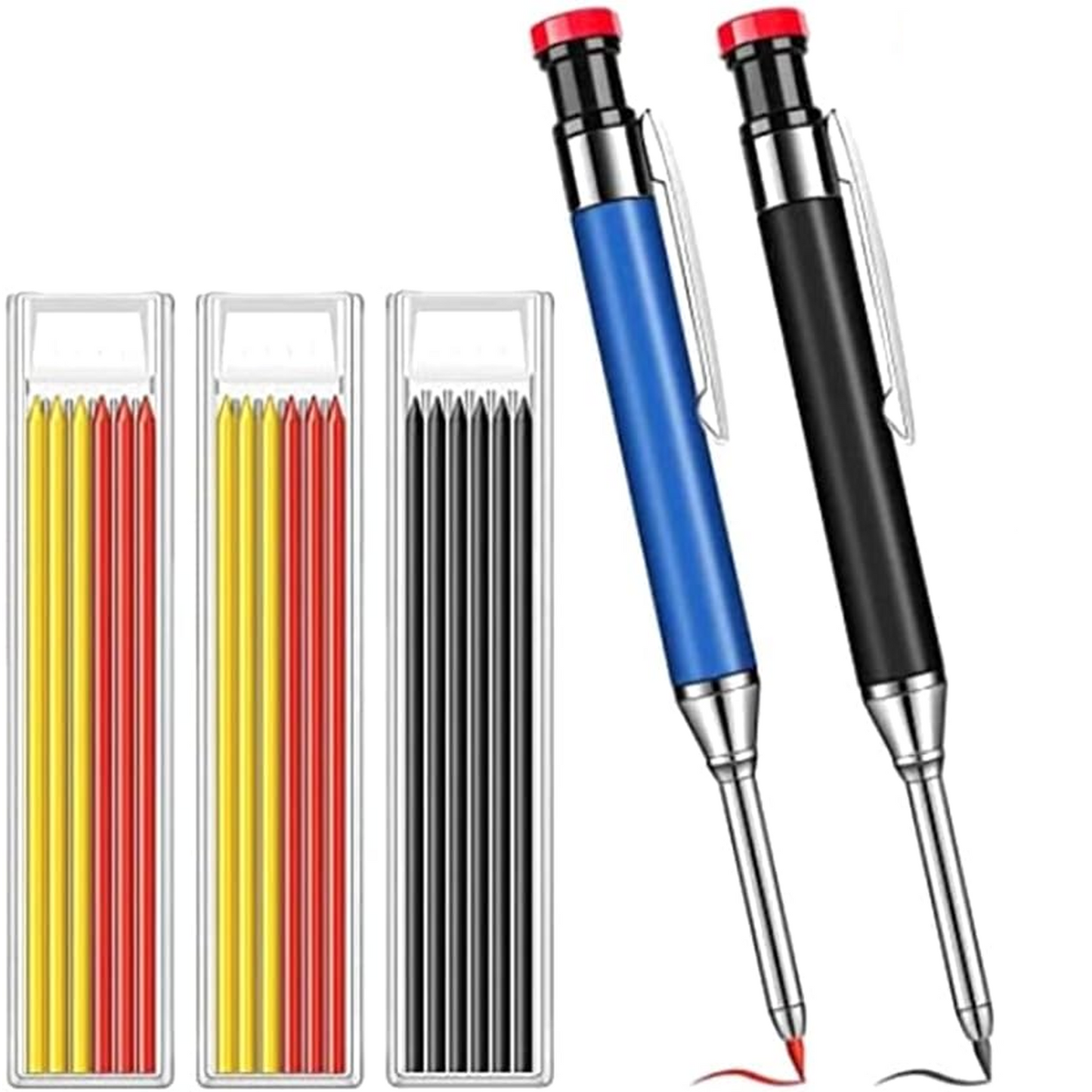 Mechanical Carpenter Pencils Set with Marker Refills and Carbide Scriber Tool for Architect Construction