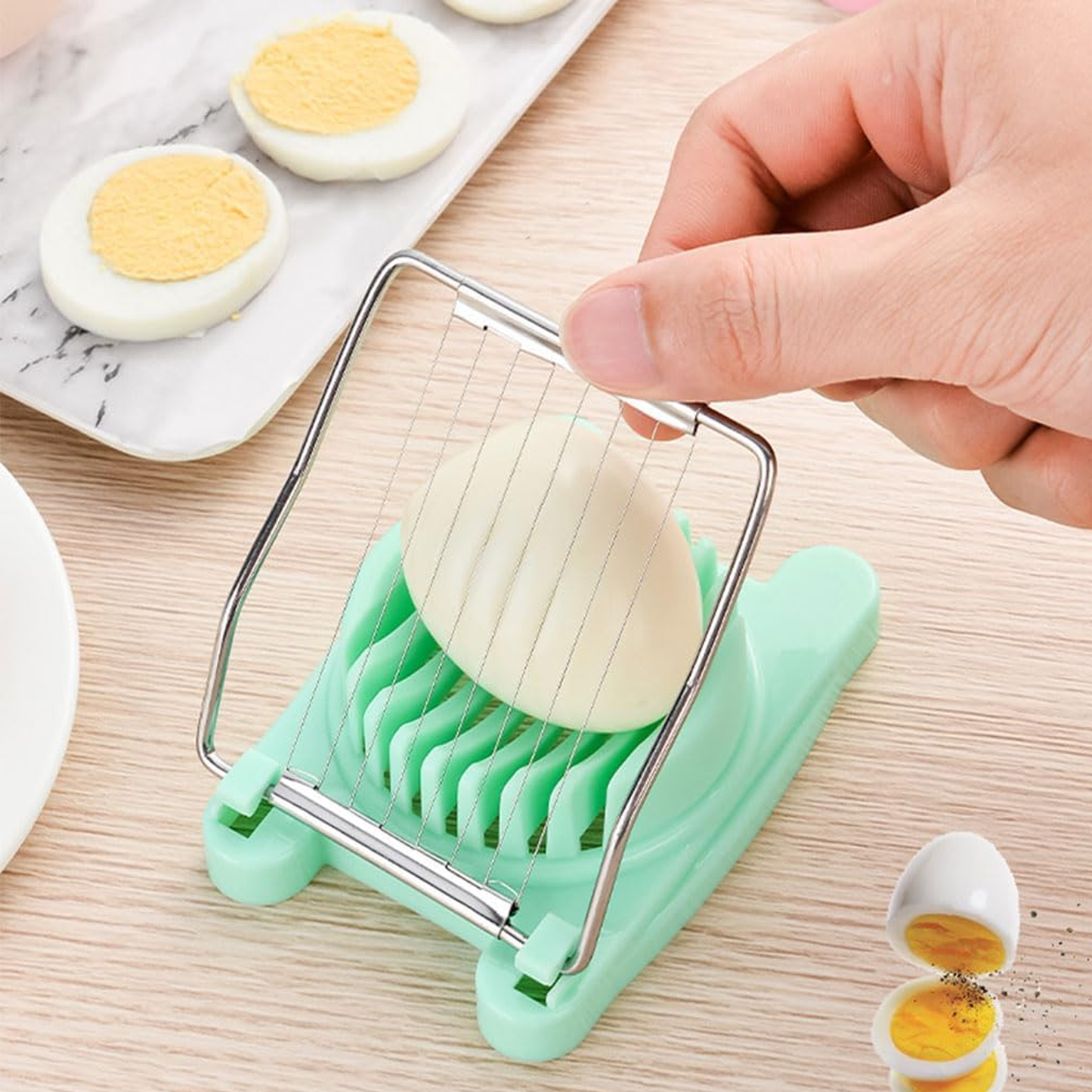 Egg Slicer Stainless Steel Hard Boiled Eggs Cutter for Soft Fruit Eggs Mushroom Food Peeler