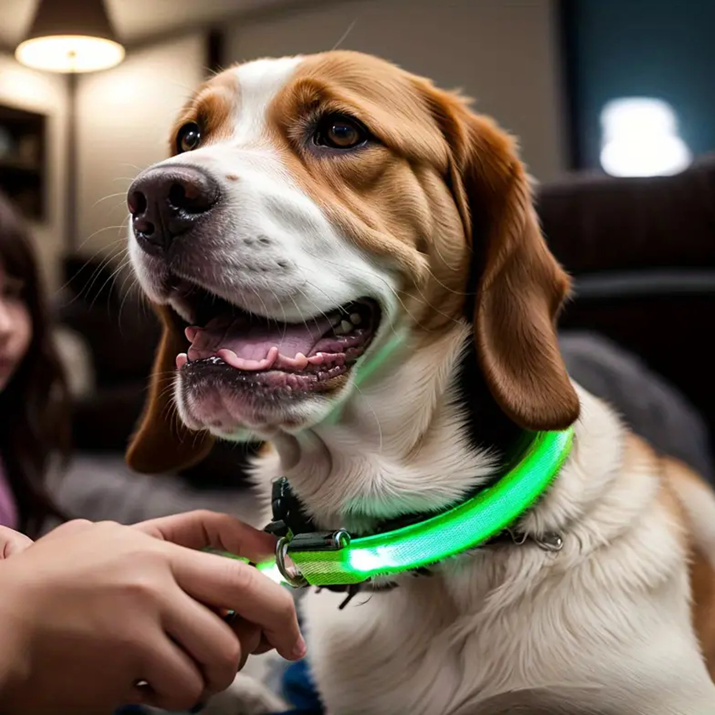 LED Light up Dog Collar Rechargeable Waterproof Glowing Dog Collars for Large Small Medium dogs