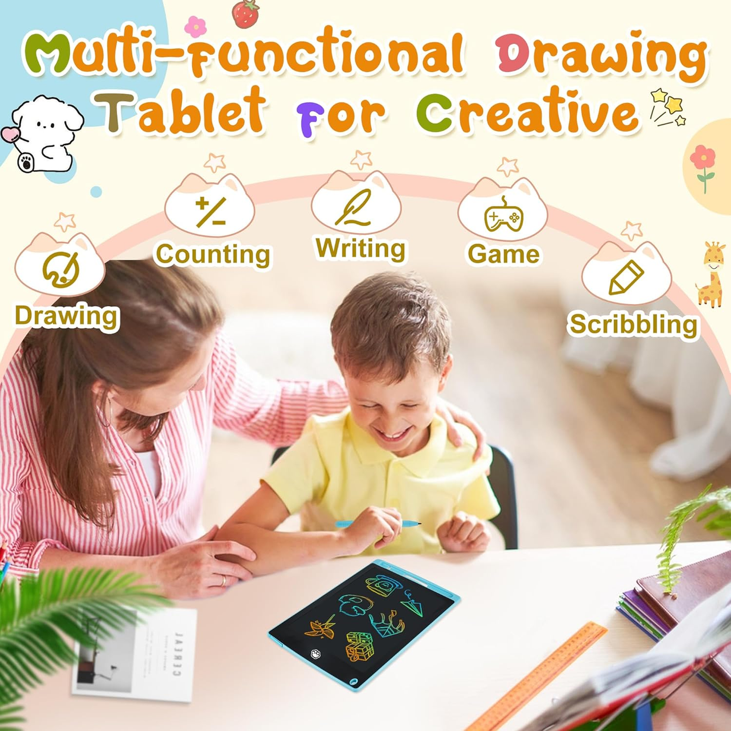 LCD Writing Tablet Drawing Board Electronics Graphic Board Ultra-thin Portable Handwriting Pads Kids Gifts