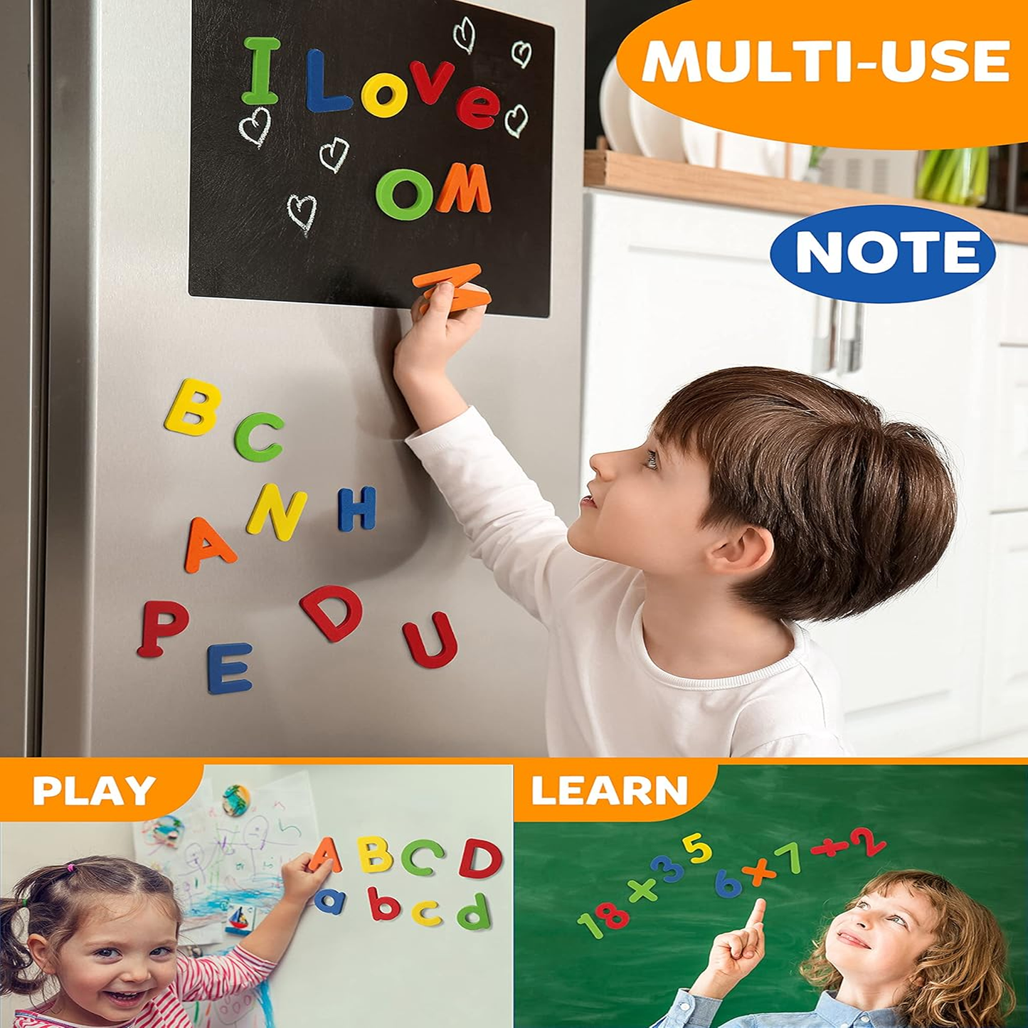 Magnetic Letters Numbers Colorful Educational Set Spelling Counting Uppercase Lowercase