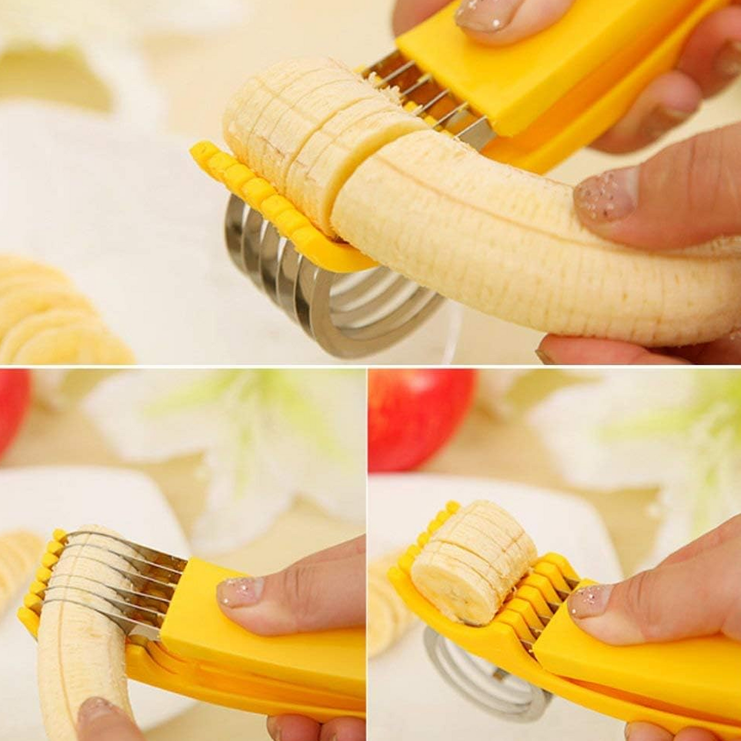 Banana Slicer Fruit and Vegetable Salad Peeler Cutter Kitchen Tools For Banana,Strawberry,Grapes