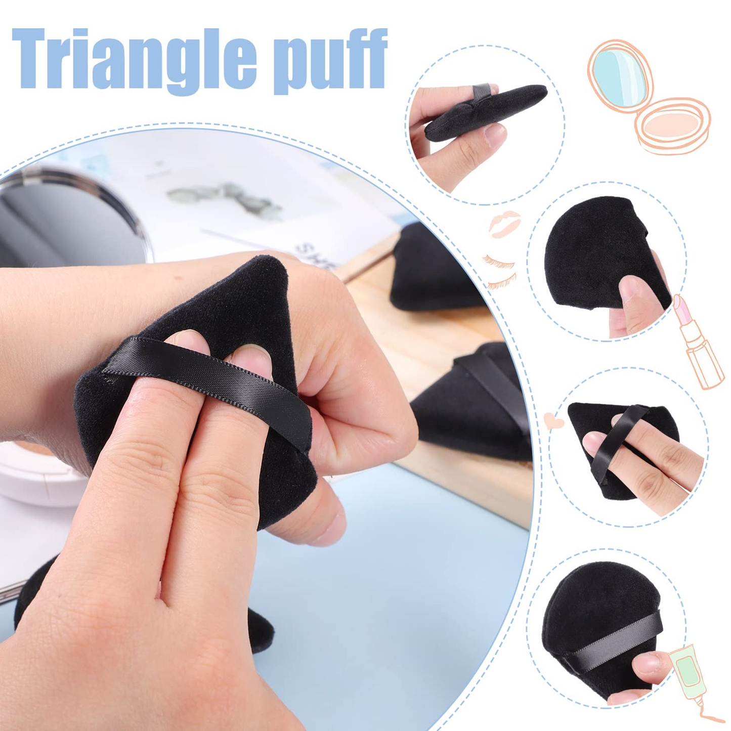 Powder Puff Triangle Makeup Sponge Setting Puff for Loose Powder Body Powder Beauty Makeup Tools