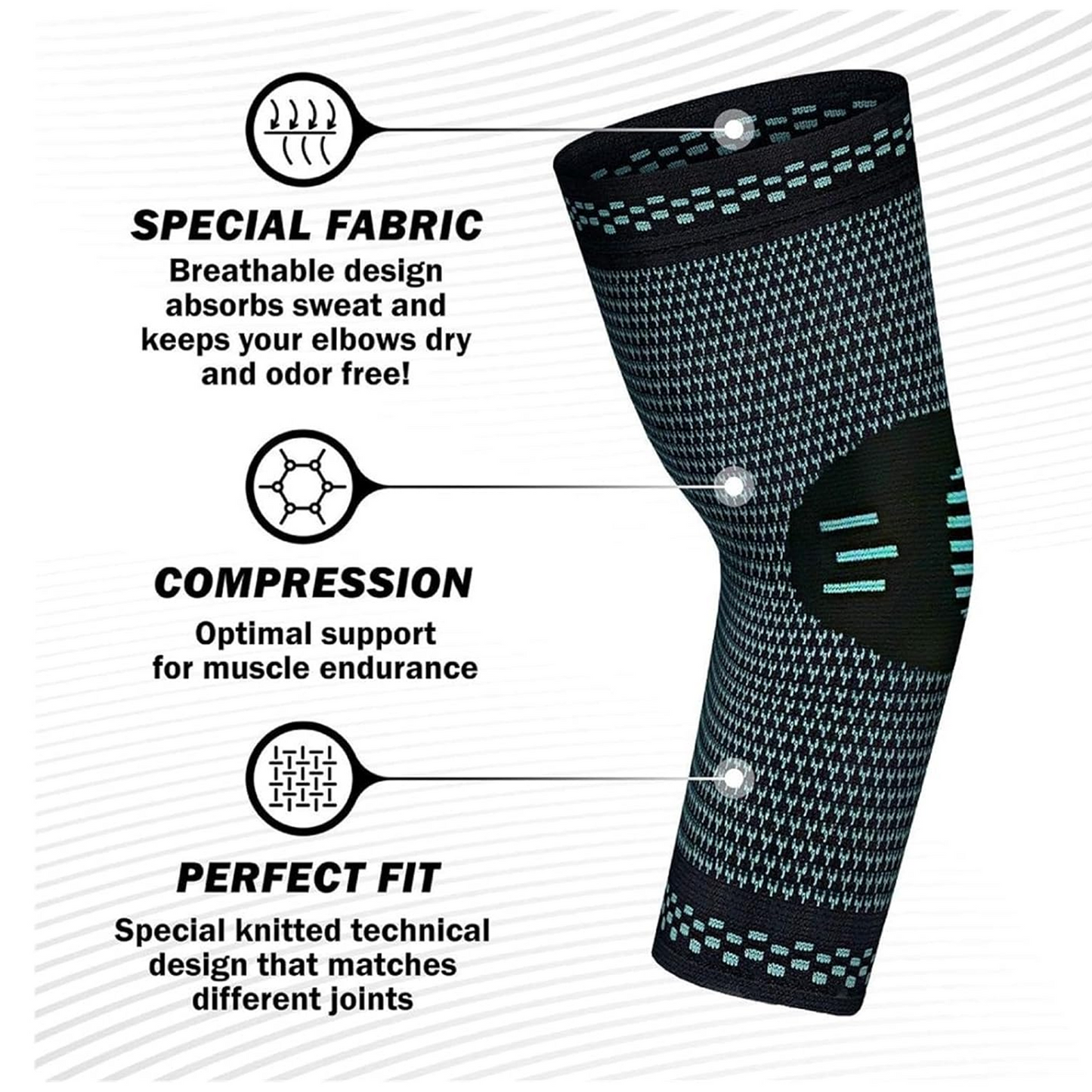 Elastic Elbow Brace Arm Sport Support Elbow Relief for Women & Men Weightlifting