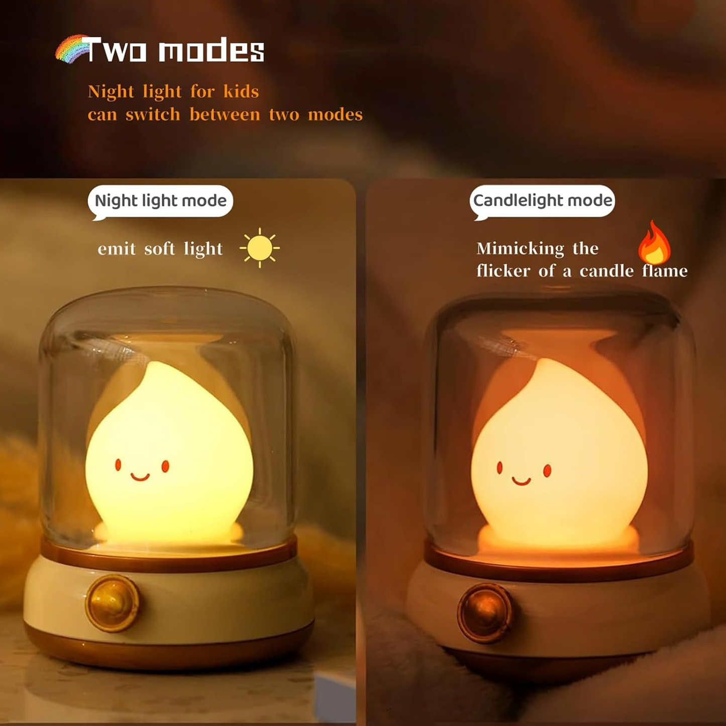 Cute Flameless Candle Light Retro Kerosene Lamp LED Rechargeable Night Light with Timer