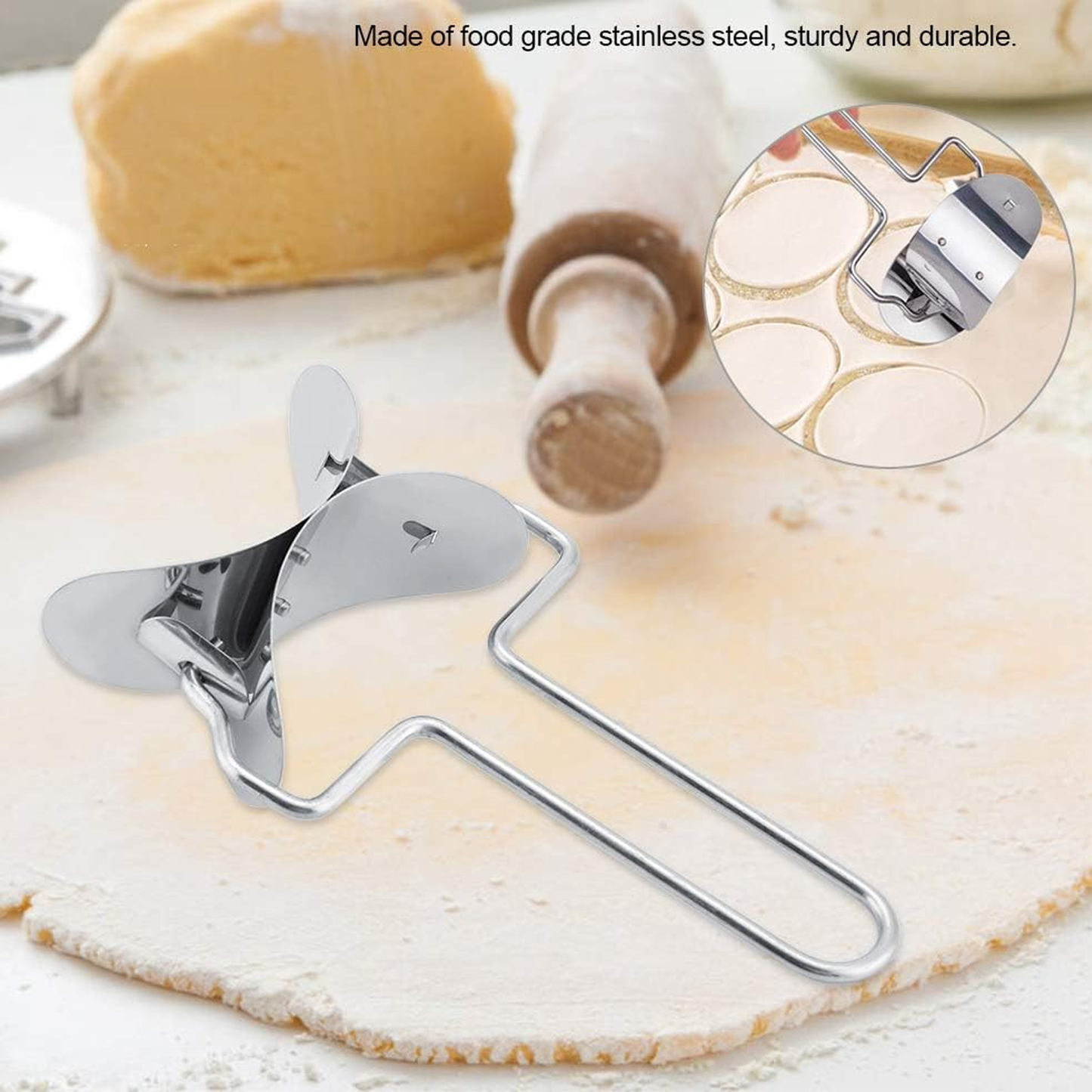 Stainless Steel Ravioli Dough Cutter Circle Dumpling Wrapper Skin Maker Pastry Cutting Tool