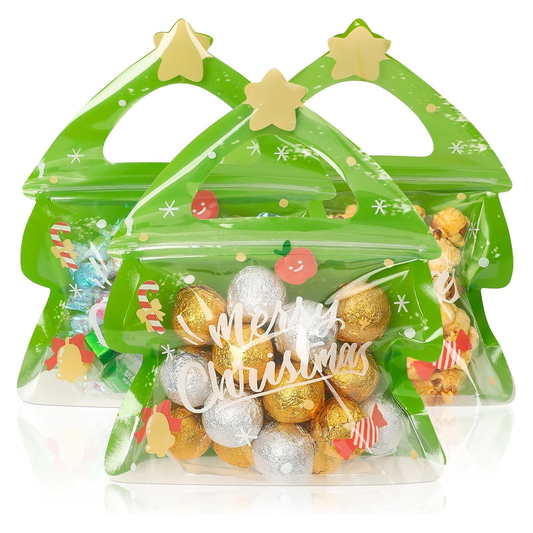 Resealable Christmas Gift Bags with Handles for Christmas Holiday Party Wrapping