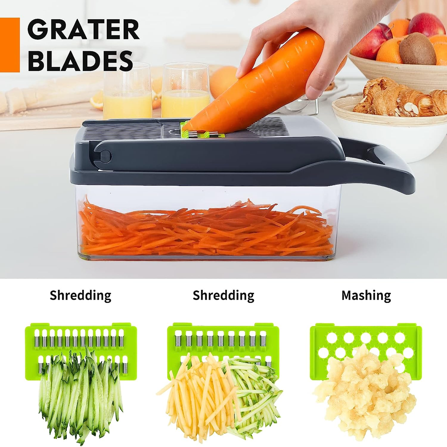 Multifunctional Vegetable Chopper, Onion Food Chopper, Kitchen Slicer Dicer for Salad Potato