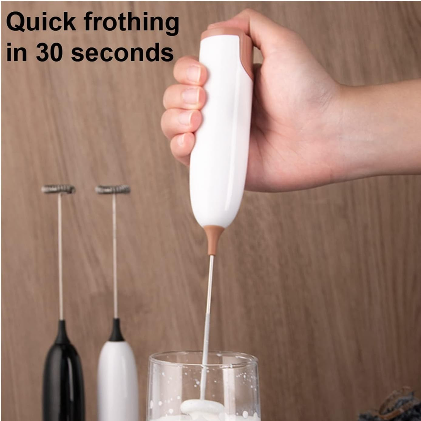 Electric Powerful Milk Frother Fast Handheld Drink Mixer Foam Maker for Coffee, Lattes, Cappuccino, Frappe