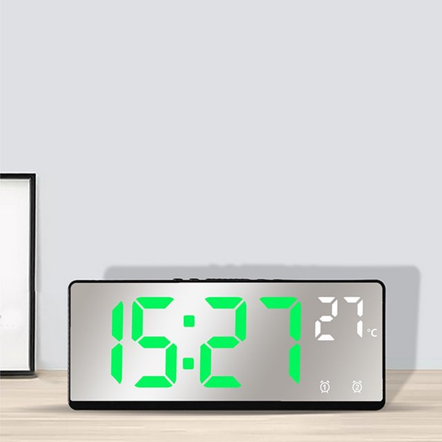 Digital LED Alarm Clock Desktop Clock With Temperature Display Adjustable Brightness Clock for Home, Office