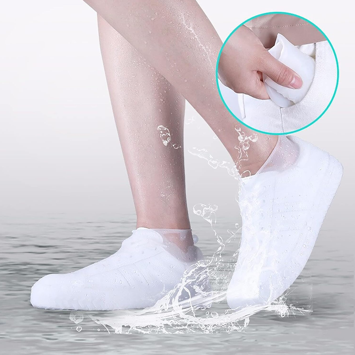 Silicone Reusable Boots Shoes Cover or Men Women, Non-Slip Outdoor Waterproof Shoe Protectors