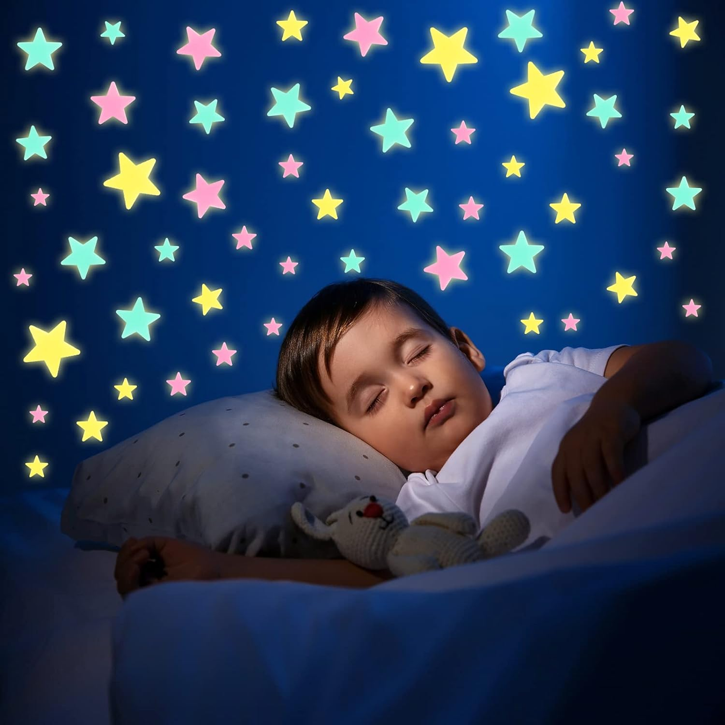 3D Luminous Glow in The Dark Stars Fluorescent Stickers for Kids Bedroom, Room Decor