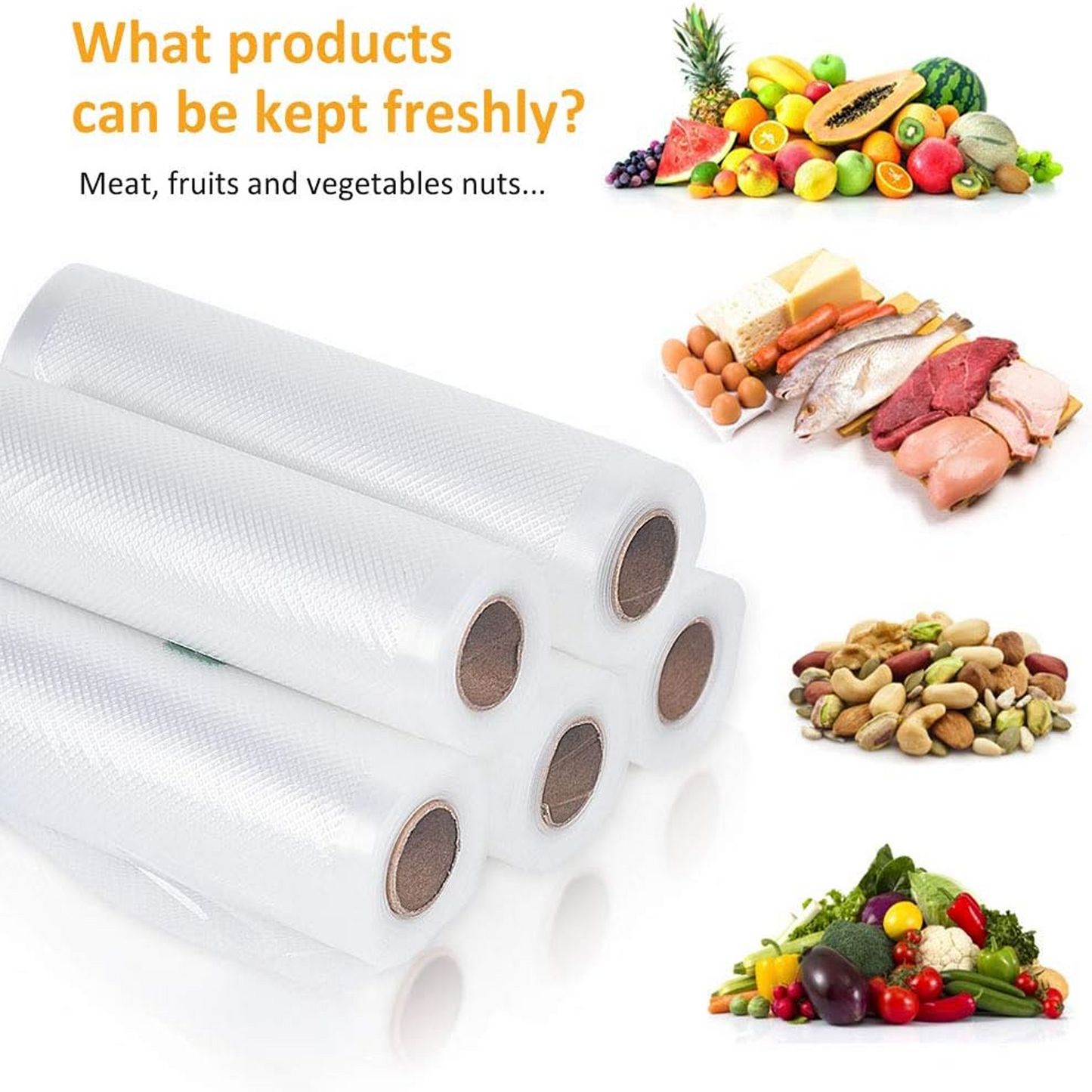 Vacuum Food Sealer Rolls for Vacuum Sealing Bag for Storage and Sous Vide Cooking Meal Prep