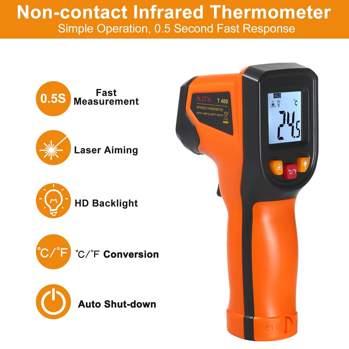 Infrared Thermometer Temperature Gun -50°C~400°C Thermometer Kitchen Not Infrared Thermometer Not Human Body