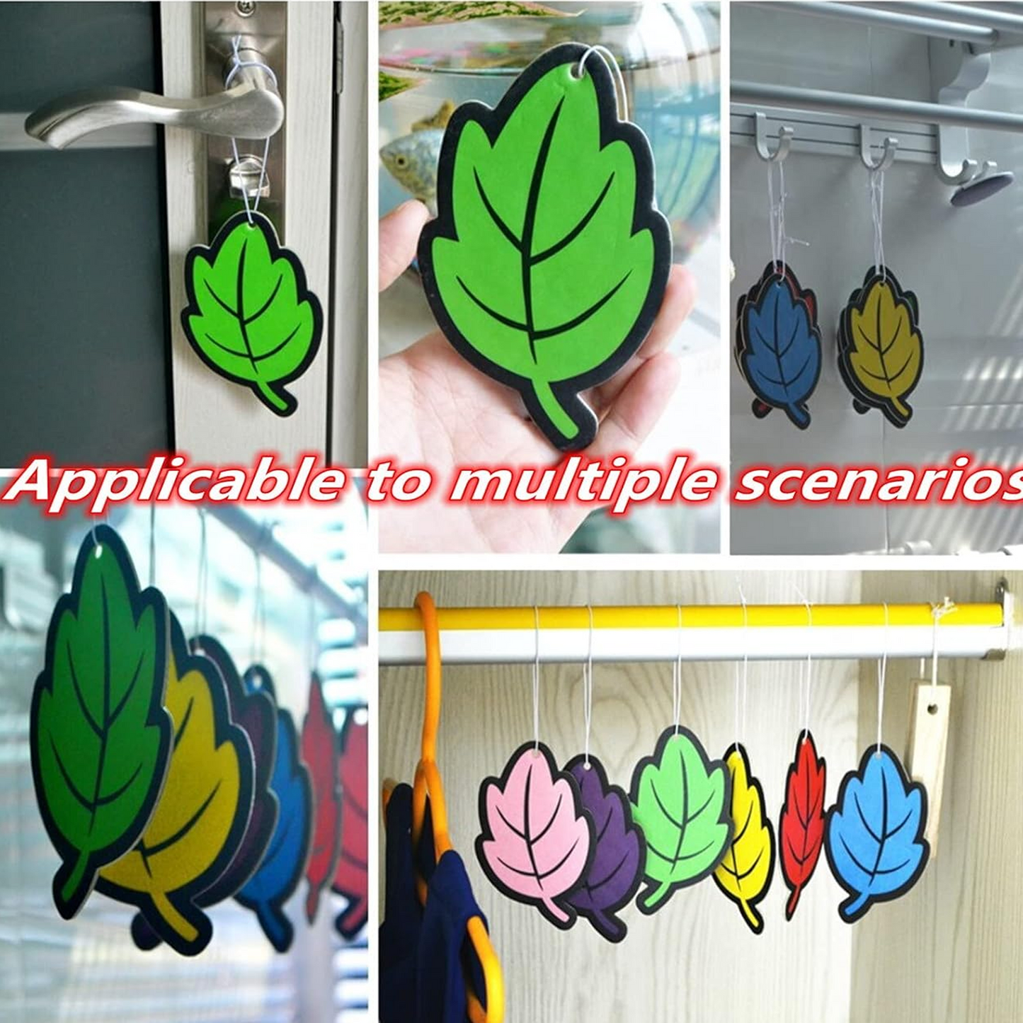 Car Air Freshener Scented Tea Paper Auto Hanging Vanilla Perfume Fragrance Leaf Shape Car Interior Accessories