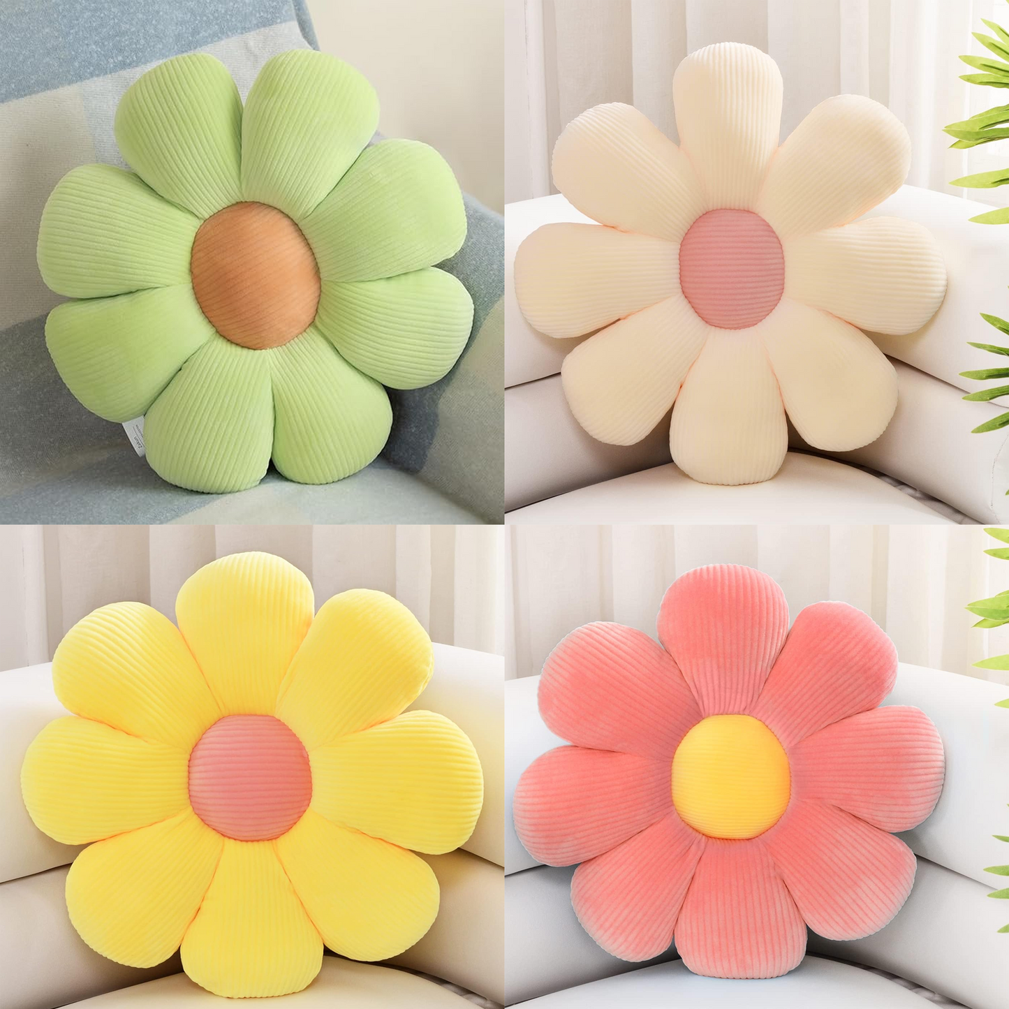 Daisy Pillow Flower Shaped Pillows Plush Decorative Throw Pillows for Sofa Couch Bed