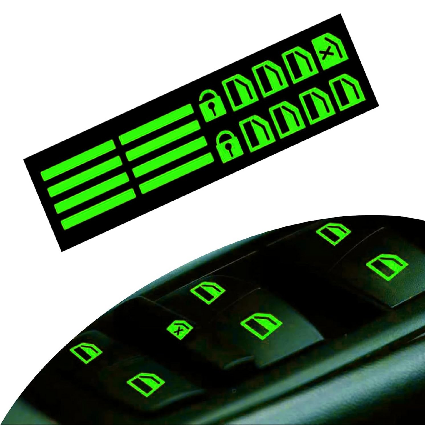 Car Control Switch Luminous Sticker Safety Glowing Decals Car Window Sticker Compitable with Most Cars