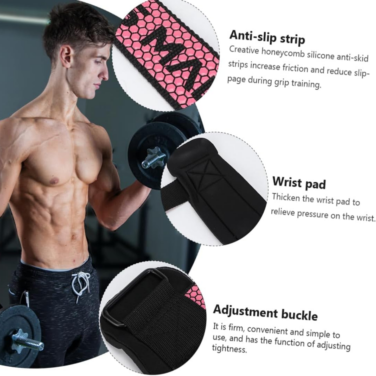 Weightlifting Wrist Straps with Superior Wrist Support for Deadlifting, Bodybuilding, Powerlifting