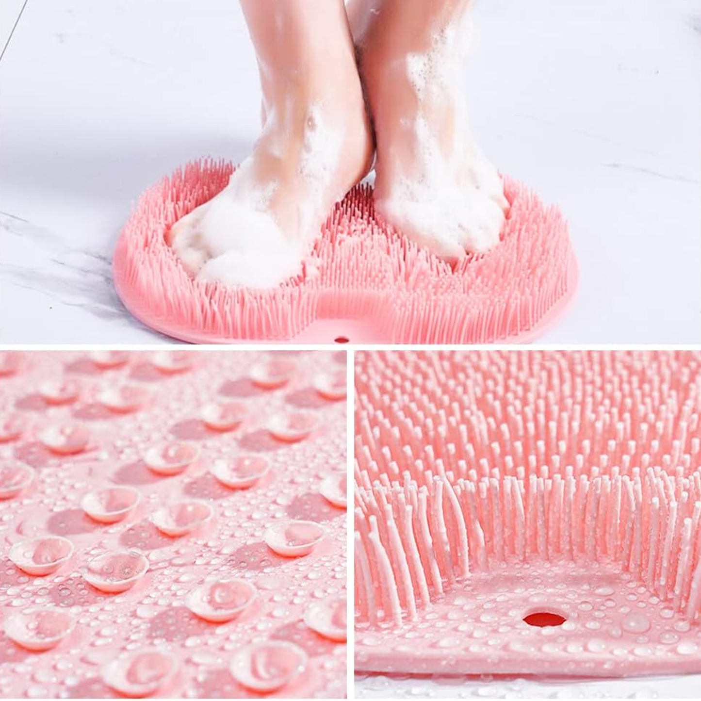 Shower Foot & Back Scrubber Mat Silicone Bath Massage Brush for Massage Cleaner Wash