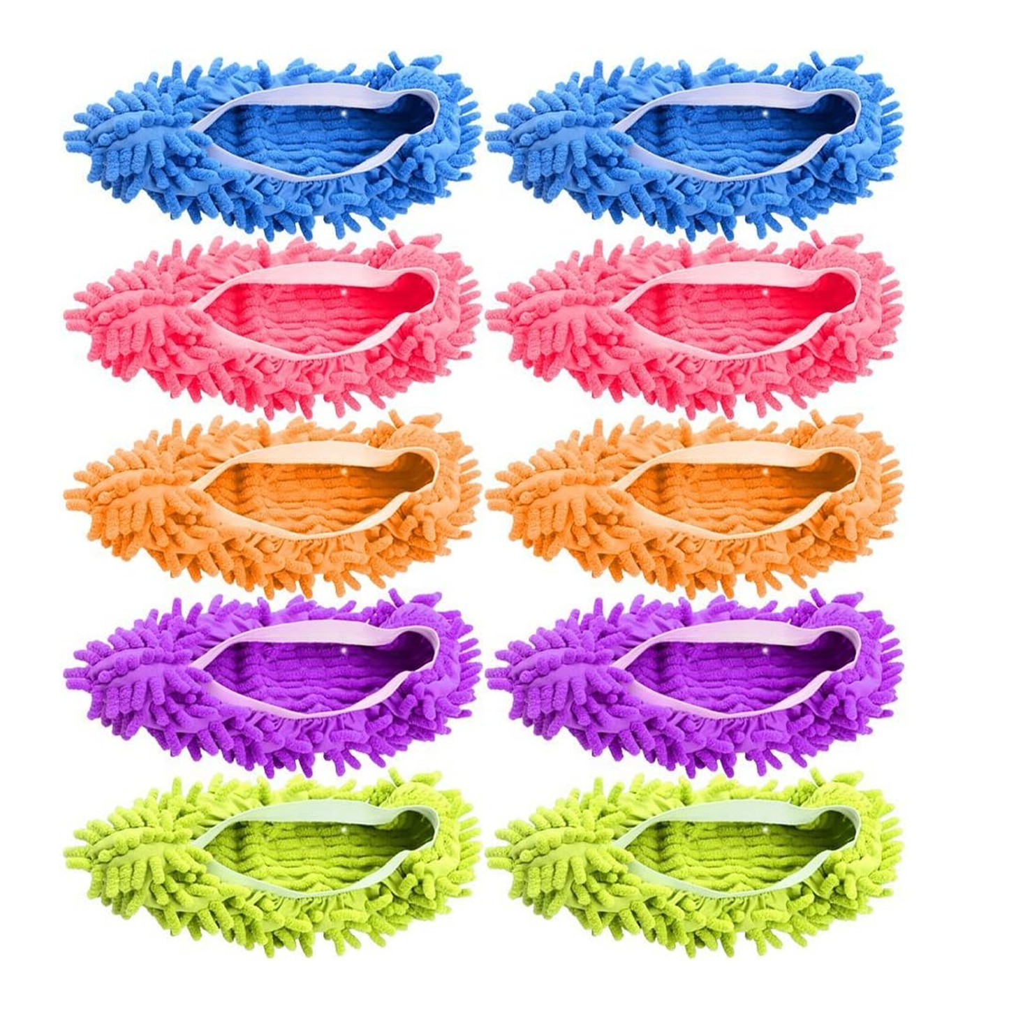 Duster Mop Slippers Cover Chenille Fibre Washable Dust Mop Slippers Floor Shoes for Bathroom, Kitchen