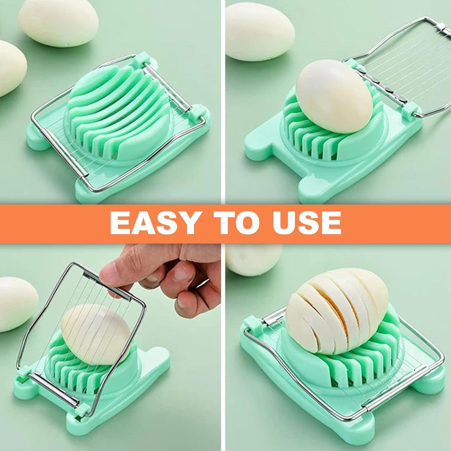 Egg Slicer Stainless Steel Hard Boiled Eggs Cutter for Soft Fruit Eggs Mushroom Food Peeler