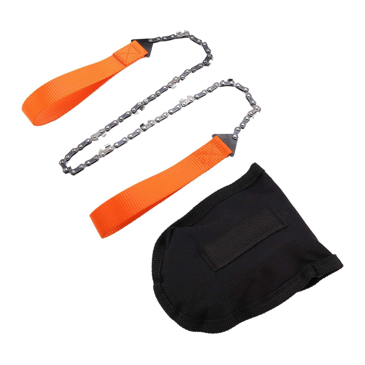 Pocket Chainsaw Folding Chain Hand Saw with Carry Pouch for Outdoor Survival Camping, Hiking