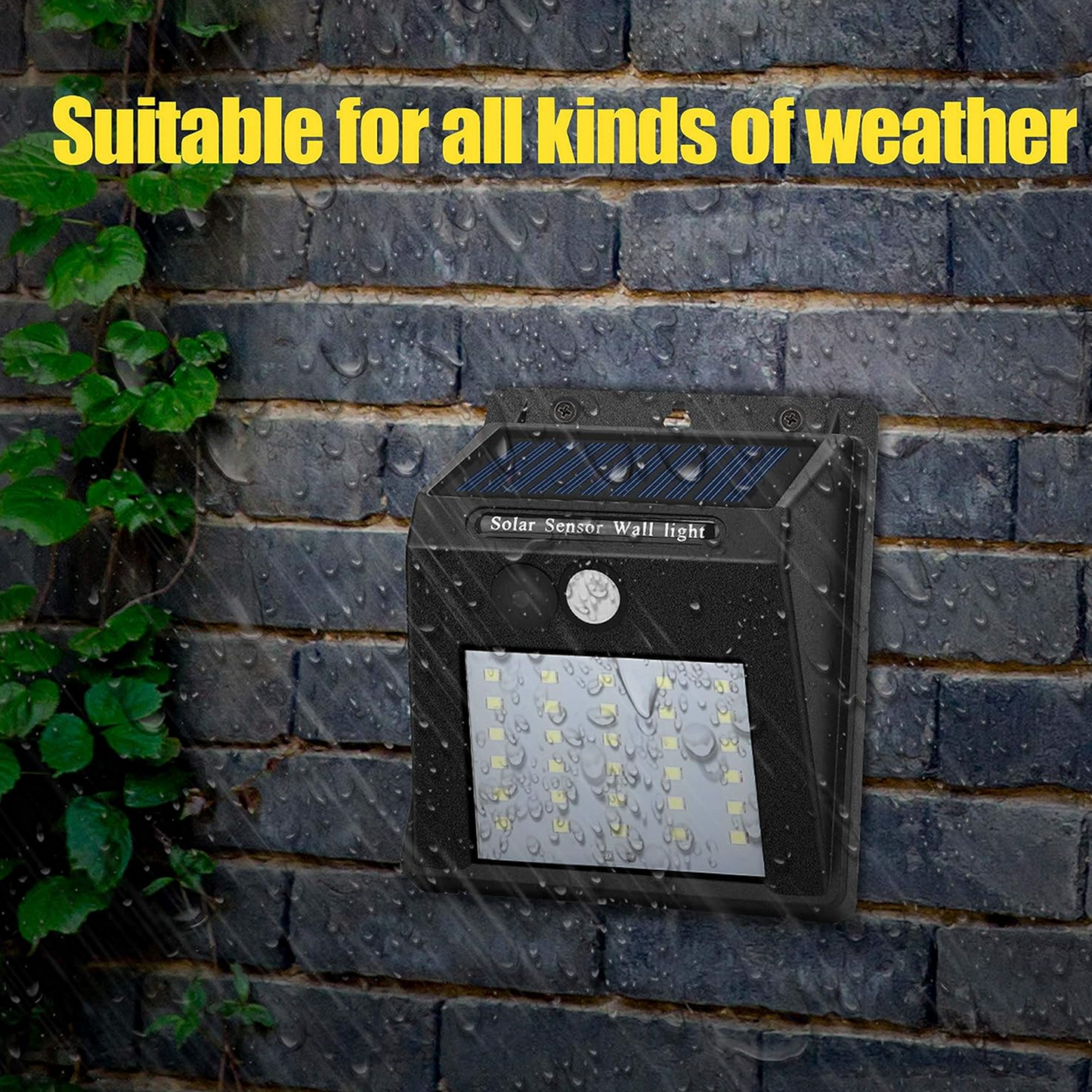 Wireless Solar Sensor Lights Outdoor Waterproof Security Wall Lights for Fence Patio Deck