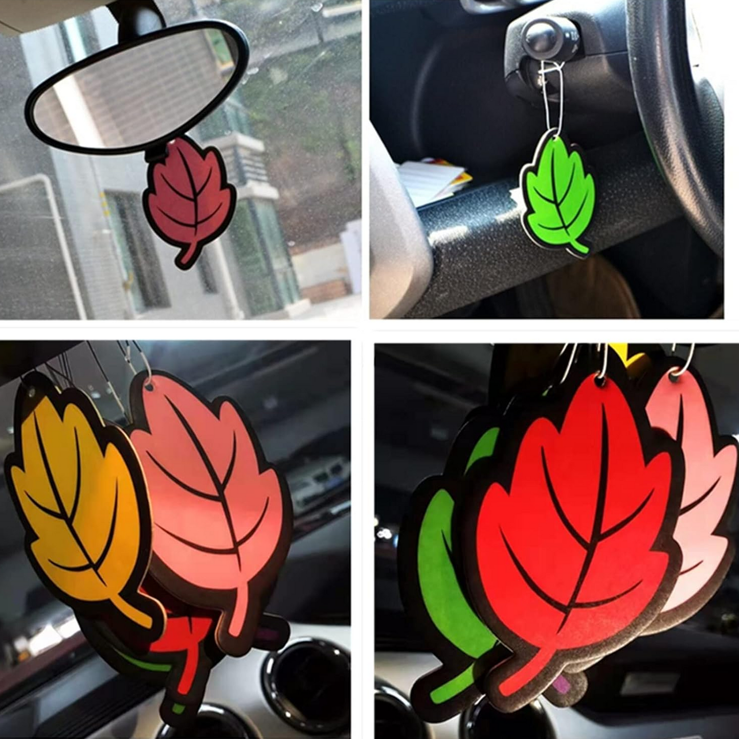 Car Air Freshener Scented Tea Paper Auto Hanging Vanilla Perfume Fragrance Leaf Shape Car Interior Accessories