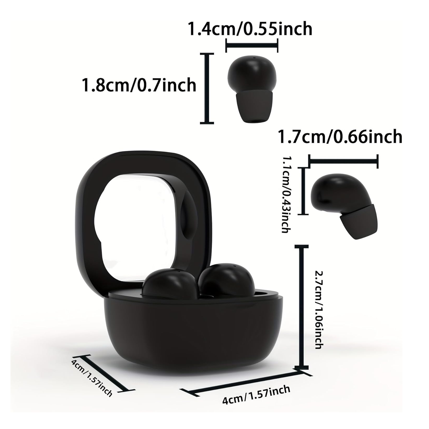 SK19 TWS Wireless Bluetooth Headphones In-Ear Invisible Sleep Earbuds With Mic Noise Cancelling Earphones HIFI Music Headset