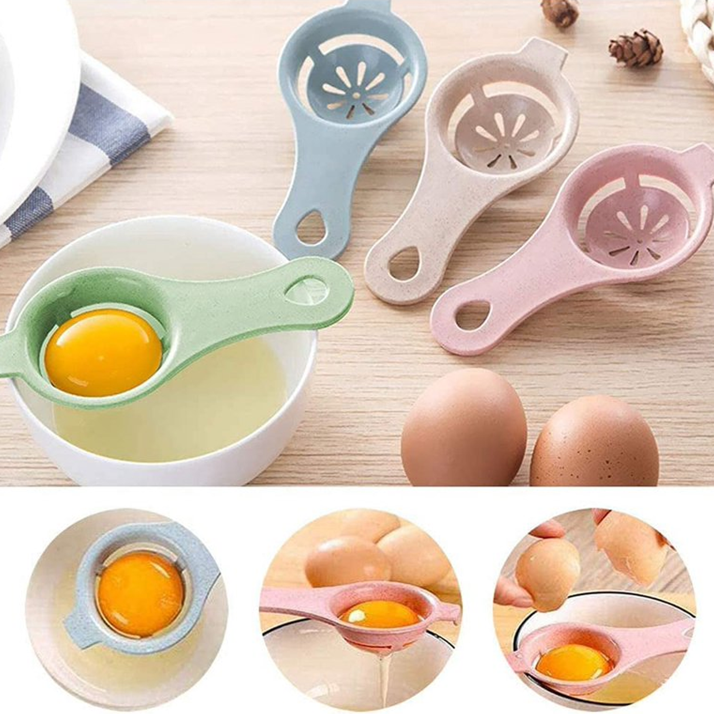 Egg White Separator Egg Yolk White Separator Strainer Filter Divider Egg Separator Tool Kitchen Baking Gadget