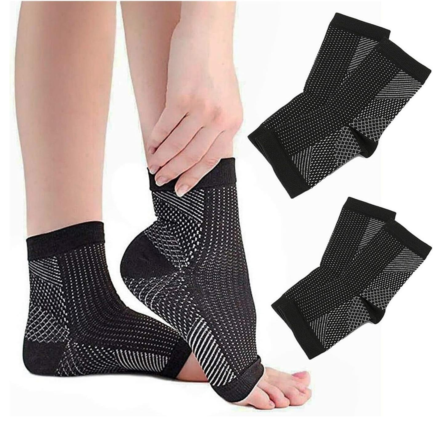 Ankle Foot Compression Fasciitis Socks Pain Relief Neuropathy Socks for Arch and Heel and Feet Relief