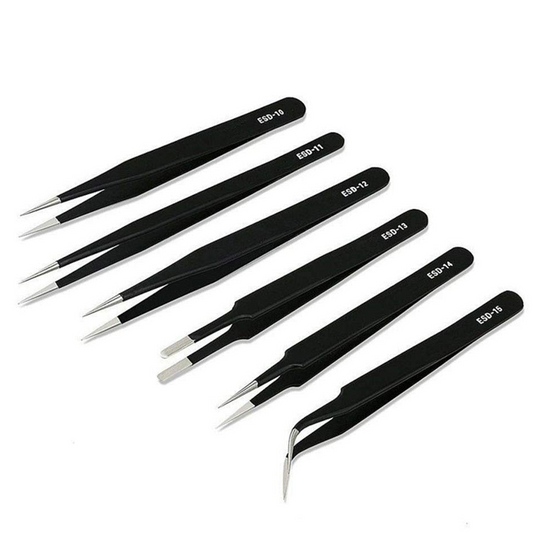 Nail Art Tweezers Set Stainless Steel Tweezers for Eyelash Extension and Curved Tip Tweezers