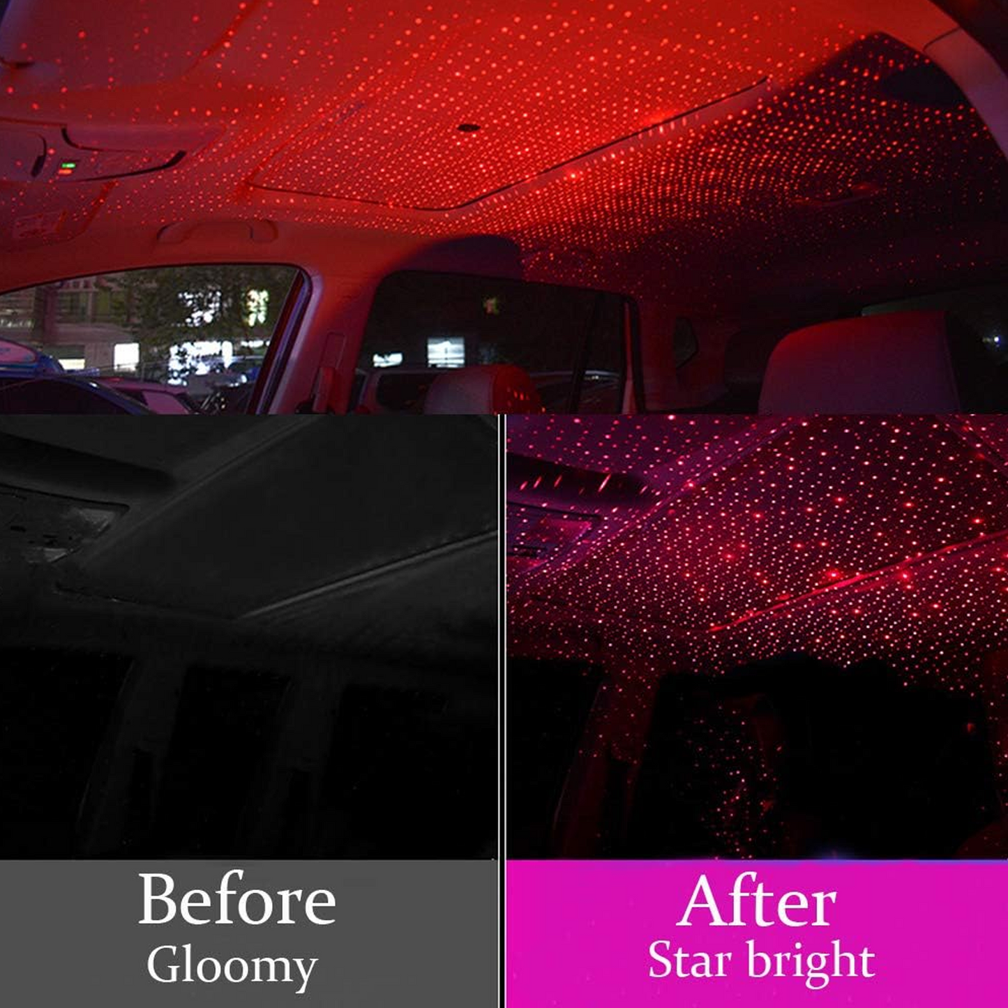 Car Roof Star Night Lights Mini Led Projection Lamp USB Car Roof Night Light Ceiling, Bedroom, Party Romantic