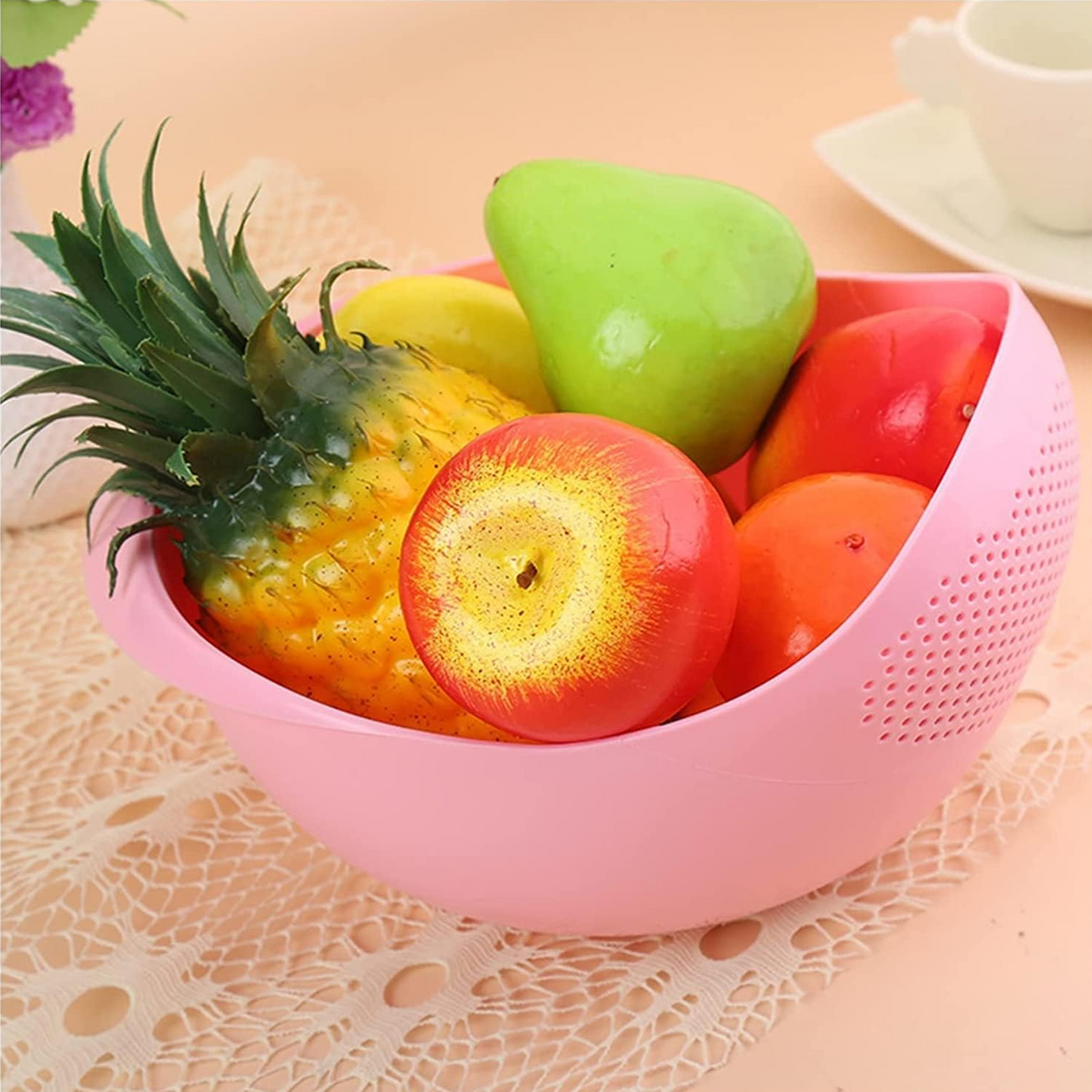 Colander Plastic Rice Beans Peas Washing Filter Strainer Basket Sieve Drainer Gadget for Kitchen Accessories