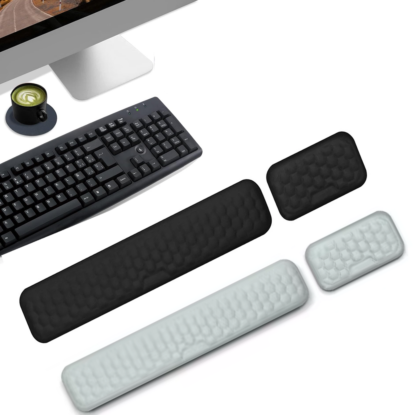 Ergonomic Keyboard Mouse Wrist Rest Memory Foam Rest Support Easy Typing and Pain Relief for Home, Office