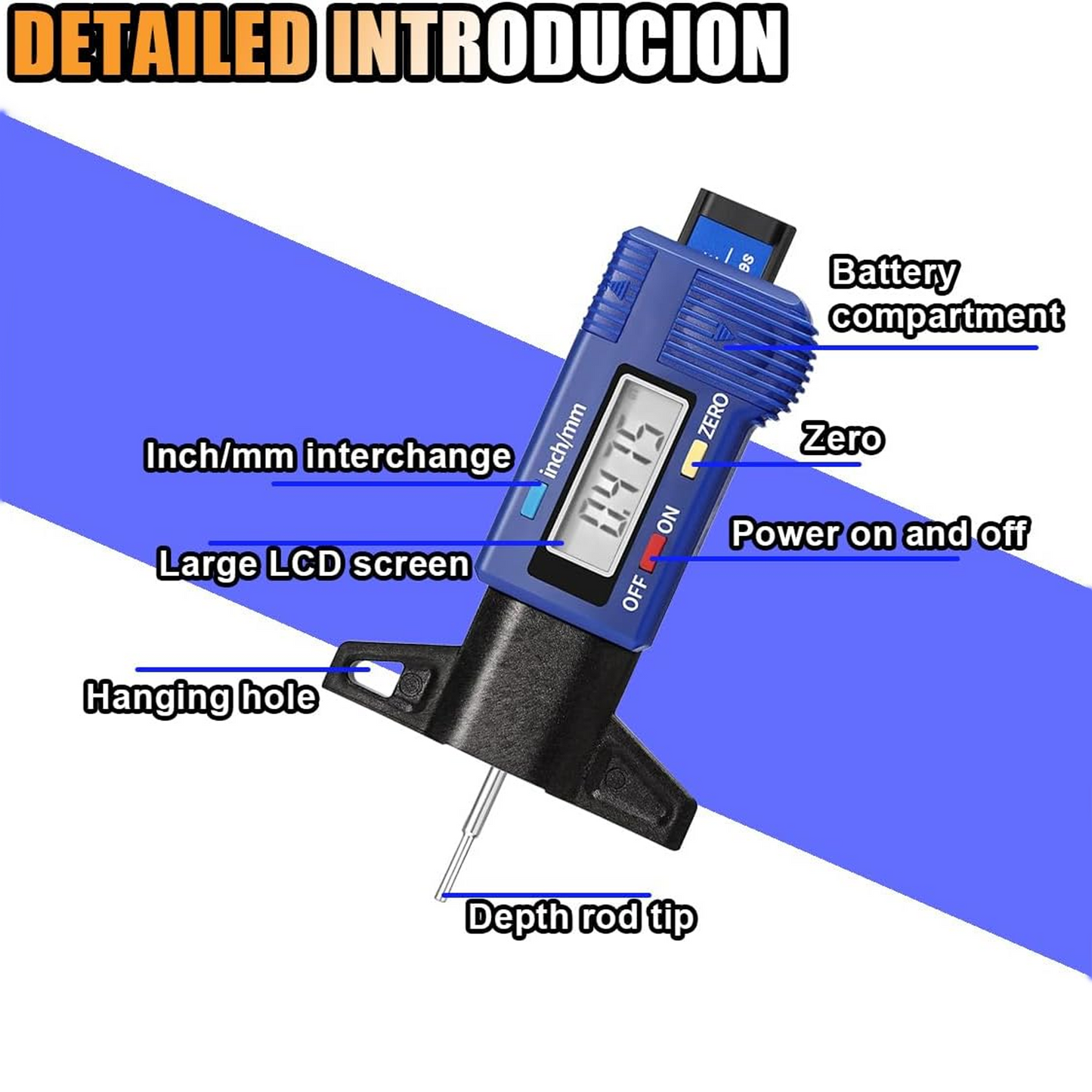 Digital Tire Tread Depth Gauge Tread Checker Tire Tester for Cars Trucks Vans SUV