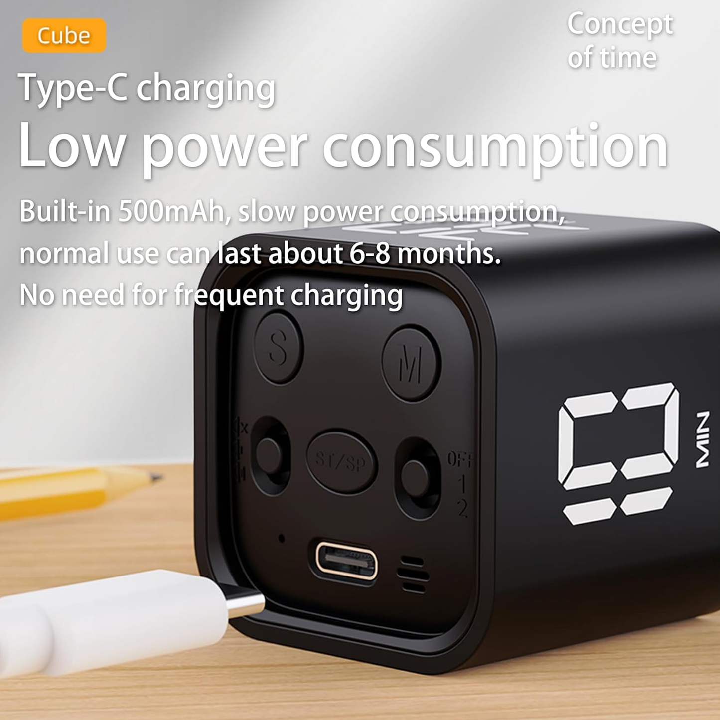 Rotation Gravity Cube Timer Countdown & Stopwatch Modes, Silent Operation, Perfect for Cooking, Skincare