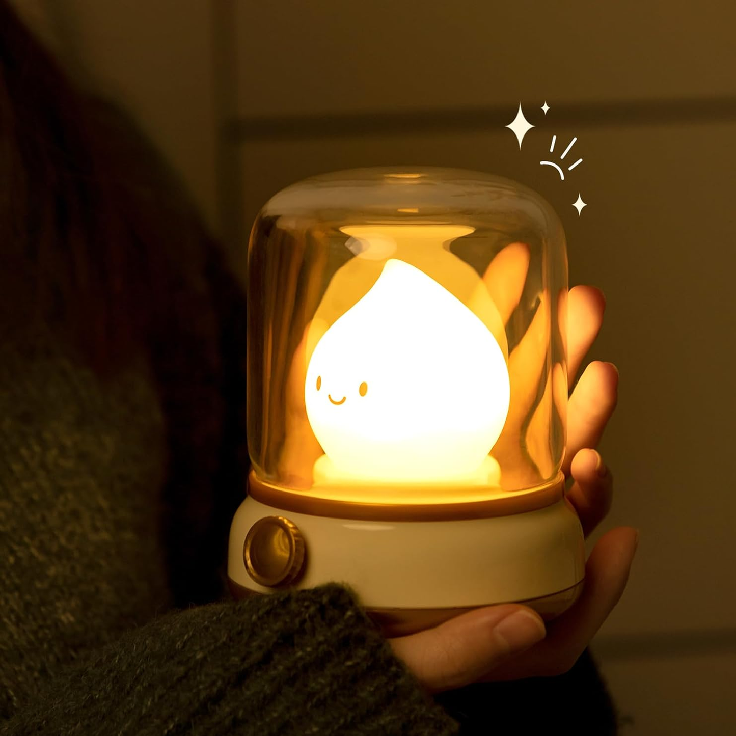 Cute Flameless Candle Light Retro Kerosene Lamp LED Rechargeable Night Light with Timer