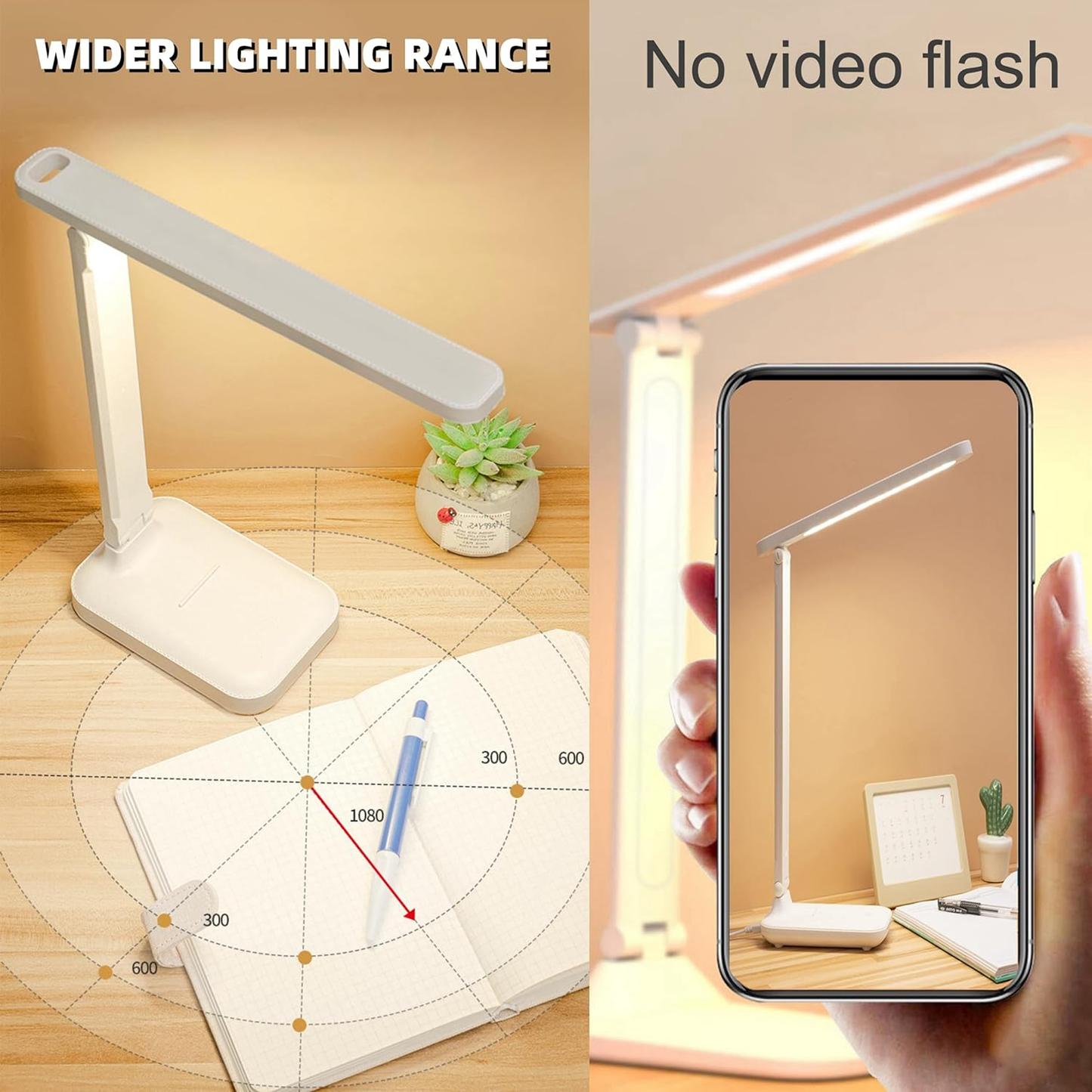 Dimmable LED Desk Table Reading Lamp With USB Charging Port 3 Lighting Modes for Home Office