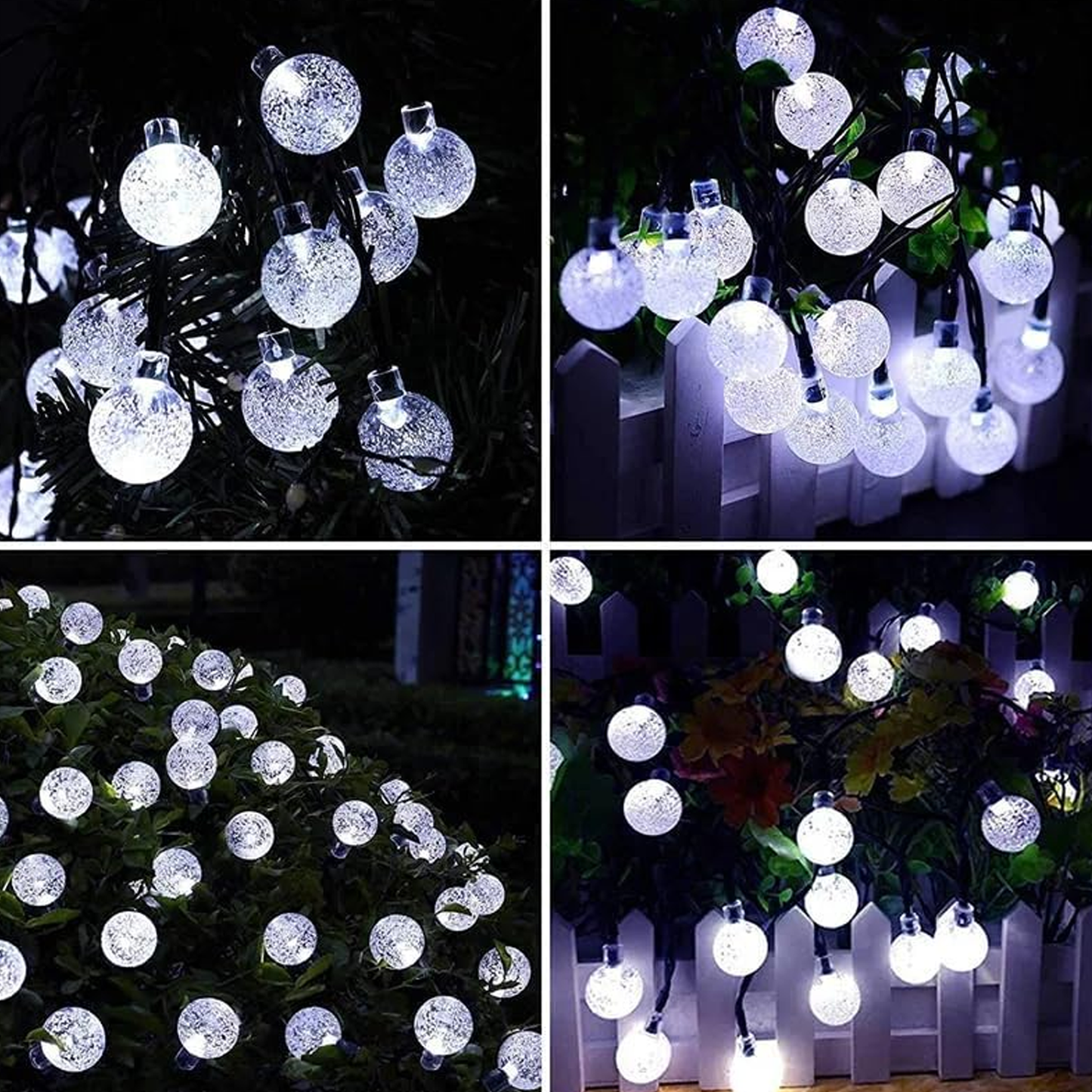 Solar Bubble Balls Lamp String Lights Outdoor Water Drops Outdoor Waterproof Orb Christmas Lights Patio Holiday Party