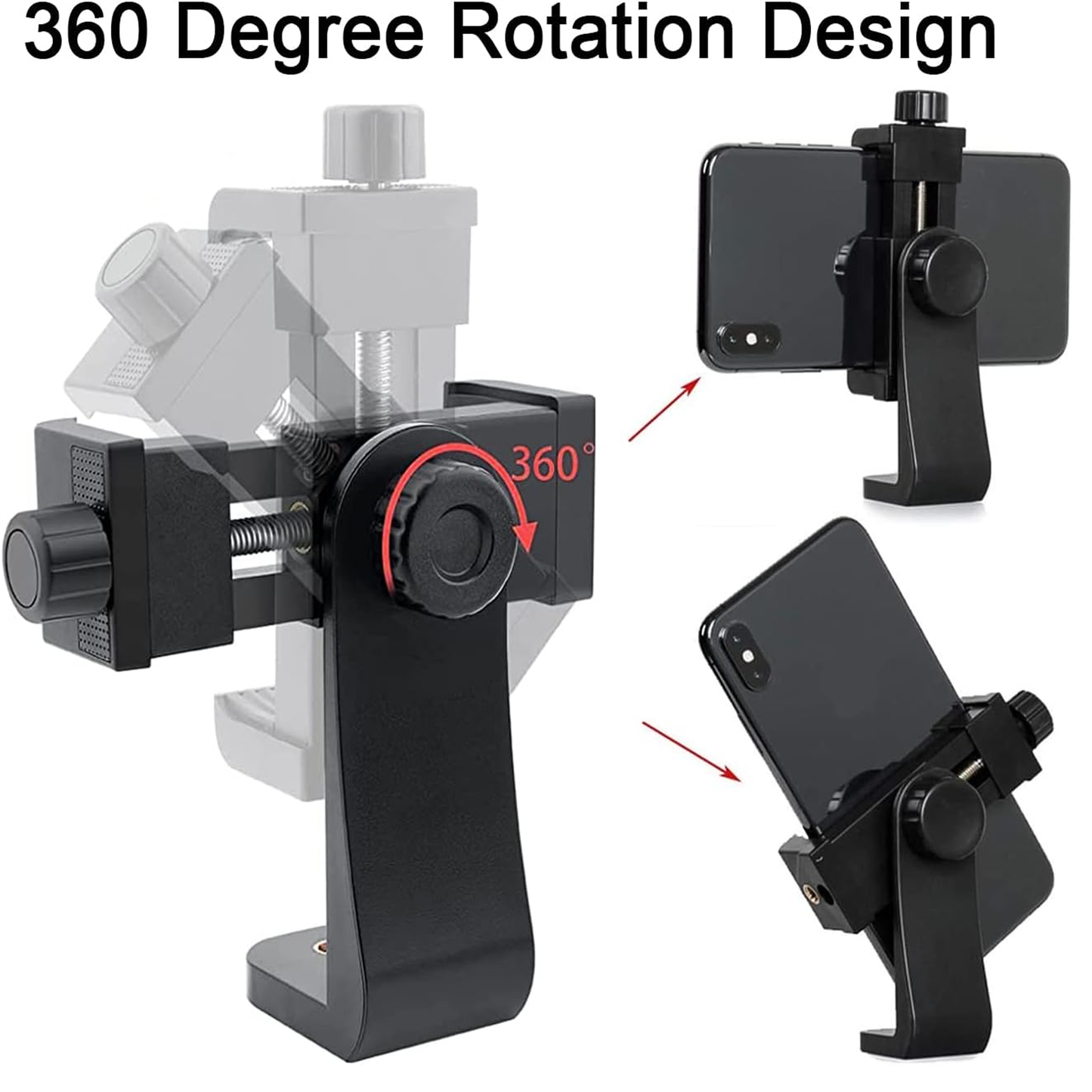 Universal Smartphone Tripod Cell Phone Mount Adapter Adjustable Clamp 360 Rotatable Bracket for lphone Samsung